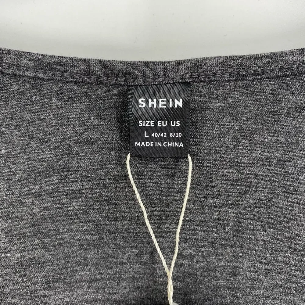 Shein Vacay Women’s Scoop Neck Sleeveless Mini Graphic Dress size L Gray - Picture 2 of 3